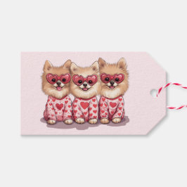 Etiquetas Para Regalos Perros día de San Valentín Pomeranian