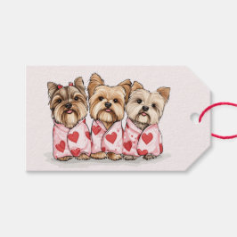 Etiquetas Para Regalos Perros Terrier de día de San Valentín Yorkshire