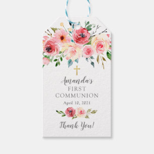Etiquetas Para Regalos Personajes Rosa Floral Primera Comunión Favor Gift