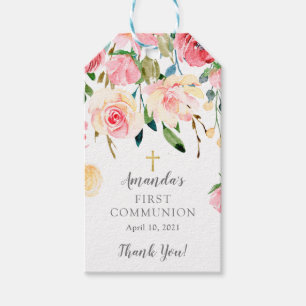 Etiquetas Para Regalos Personajes Rosa Floral Primera Comunión Favor Gift