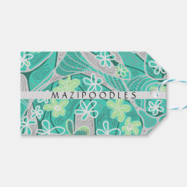 Etiquetas Para Regalos Personal Creative Floral Neuro Art Teal Green