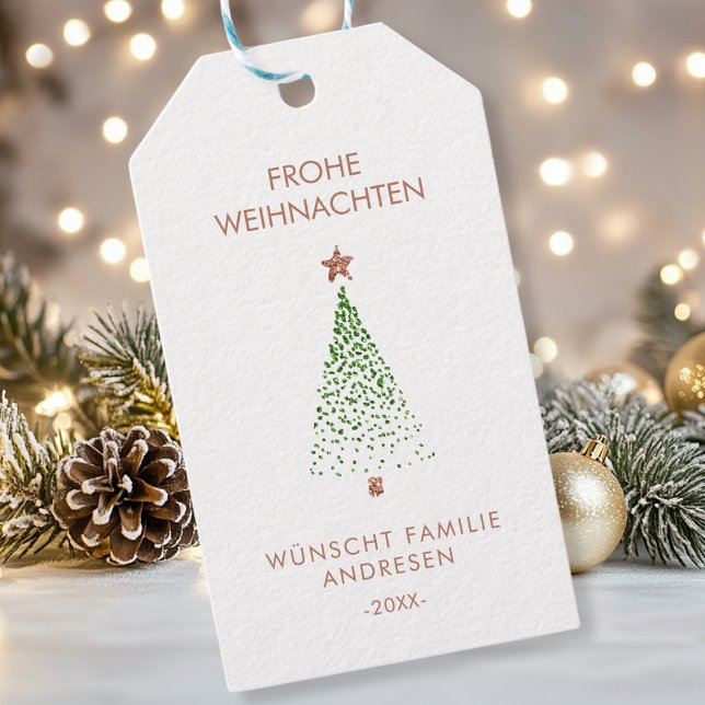 Etiquetas Para Regalos Personalisierte Weihnachts- Geschenkanhänger (Custom, Merry Christmas! Christmas tree illustration favor tag. Add your text / name and personalize)