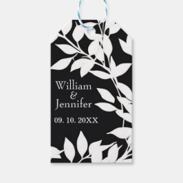 Etiquetas Para Regalos Personaliza nombre, fecha Elegante negro y blanco 