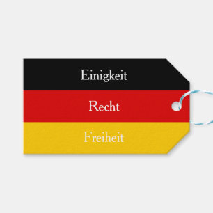 Etiquetas Para Regalos personalizable alemán "Einigkeit, Recht, Freiheit"