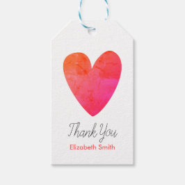 Etiquetas Para Regalos Personalizable corazón Gracias