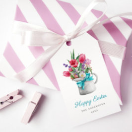 Etiquetas Para Regalos Personalizable de cinta azul de tulipanes de prima