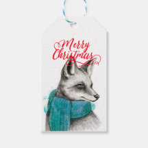 Personalizable de dibujo de Merry Christmas Fox