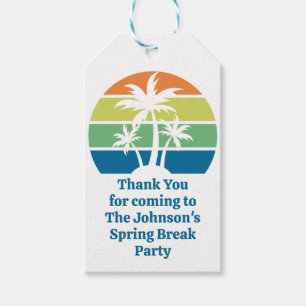 Etiquetas Para Regalos Personalizable Fiesta de Palm Trees Island Tropica