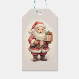 Etiquetas Para Regalos Personalizable Vintage Santa Claus