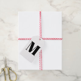 Etiquetas Para Regalos Personalizado blanco negro monogramado inicial mod