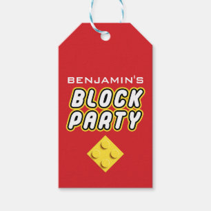 Etiquetas Para Regalos Personalizado BLOCK FIESTA Ladrillos de colores To