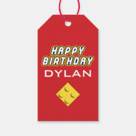 Etiquetas Para Regalos Personalizado BLOCK FIESTA Ladrillos de colores To