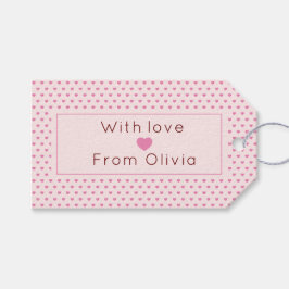 Etiquetas Para Regalos Personalizado Con Amor Rosa Simple