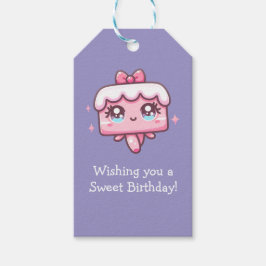 Etiquetas Para Regalos Personalizado Cute Cake Cumpleaños y Globo