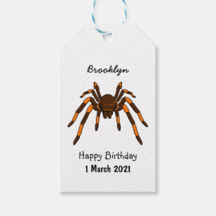 Etiquetas Para Regalos Personalizado de araña tarántula arenosa marrón y 