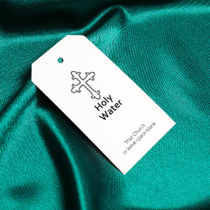 Etiquetas Para Regalos Personalizado de la Cruz del Agua Santa para el Cr