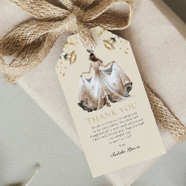Etiquetas Para Regalos Personalizado de lujo Marfil & Gold Quinceañera