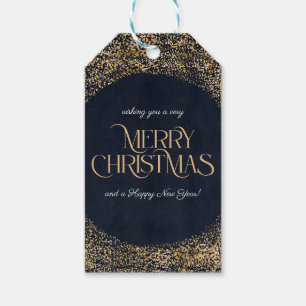 Etiquetas Para Regalos Personalizado de Navidad de la Marina Azul de Oro