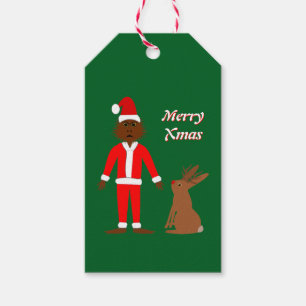Etiquetas Para Regalos Personalizado de Navidades de Santa Sasquatch y Ja