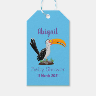 Etiquetas Para Regalos Personalizado de pájaro safari de buey amarillo di
