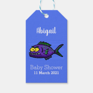 Etiquetas Para Regalos Personalizado de pescado piraña