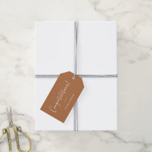 Etiquetas Para Regalos Personalizado de script mínimo felicitaciones Terr