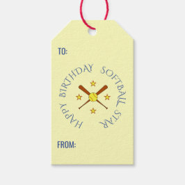 Etiquetas Para Regalos Personalizado de softball de cumpleaños crema de t