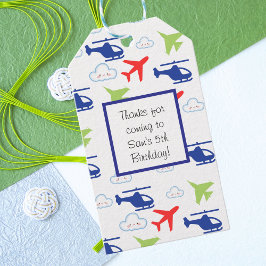 Etiquetas Para Regalos Personalizado del Aviador de Avión y Nubes de Colo