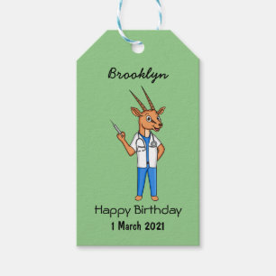 Etiquetas Para Regalos Personalizado del médica del antílope de Gemsbok