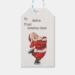 Etiquetas Para Regalos Personalizado el patinaje sobre hielo Jolly Old St