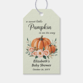 Etiquetas Para Regalos Personalizado Elegant Pumpkin Floral Baby Shower