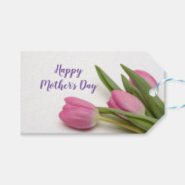 Etiquetas Para Regalos Personalizado feliz día de la madre con tulipanes