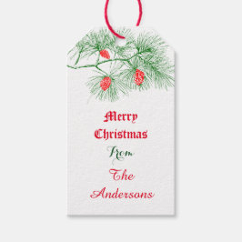 Etiquetas Para Regalos Personalizado Feliz Navidad Navidad Green Pine Gif