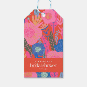 Etiquetas Para Regalos Personalizado floral de Boho rojo colorido ducha d