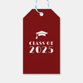 Etiquetas Para Regalos Personalizado Graduación de color vino y blanco 