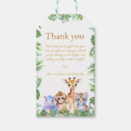 Etiquetas Para Regalos Personalizado Jungla Tropical Giraffe Tiger Gracia
