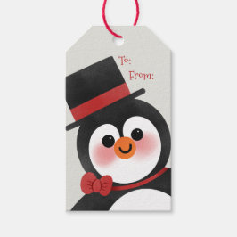 Etiquetas Para Regalos Personalizado lindo Penguin Feliz Navidad