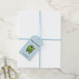 Etiquetas Para Regalos Personalizado lindo y verde dinosaurios cumpleaños