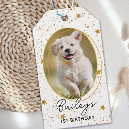 Etiquetas Para Regalos Personalizado Mascota de fotografía perro Cumpleañ