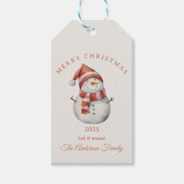 Etiquetas Para Regalos Personalizado Navidades de acuarela de Snowman vív