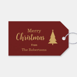 Etiquetas Para Regalos Personalizado Red & Gold Feliz Navidad