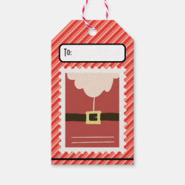 Etiquetas Para Regalos Personalizado Retro Vintage Stamp Santa Suit