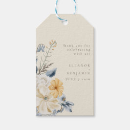 Etiquetas Para Regalos Personalizado Rustic Blue Yellow Floral Boda Graci
