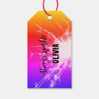 Etiquetas Para Regalos Personalizado “Siempre Brilla” – Rosa Naranja Purp