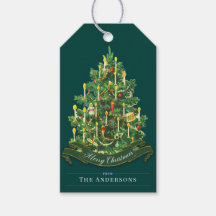 Personalizado simple de árbol de navidad de vintag