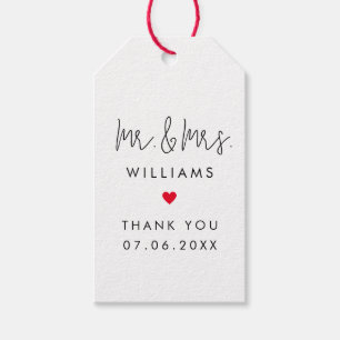 Etiquetas Para Regalos Personalizado Sr. Boda Favors Gracias