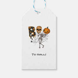 Etiquetas Para Regalos Personalizado Texto Calabaza Halloween Skeleton Bo