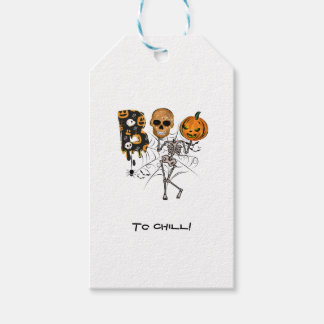 Etiquetas Para Regalos Personalizado Texto Calabaza Halloween Skeleton Bo