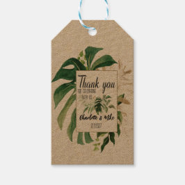 Etiquetas Para Regalos Personalizado Tropical Monstera Boda de hojas Grac