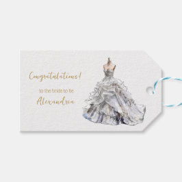 Etiquetas Para Regalos Personalizado Vestido Boda de ducha de novia